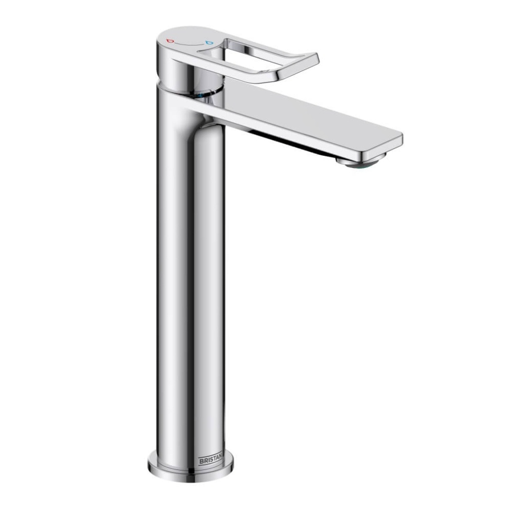 Product cut out image of the Bristan Saffron Chrome Tall Basin Mixer Tap